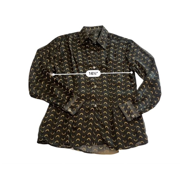 Crescent Print Button Up Shirt  in Black - Picture 3 of 4